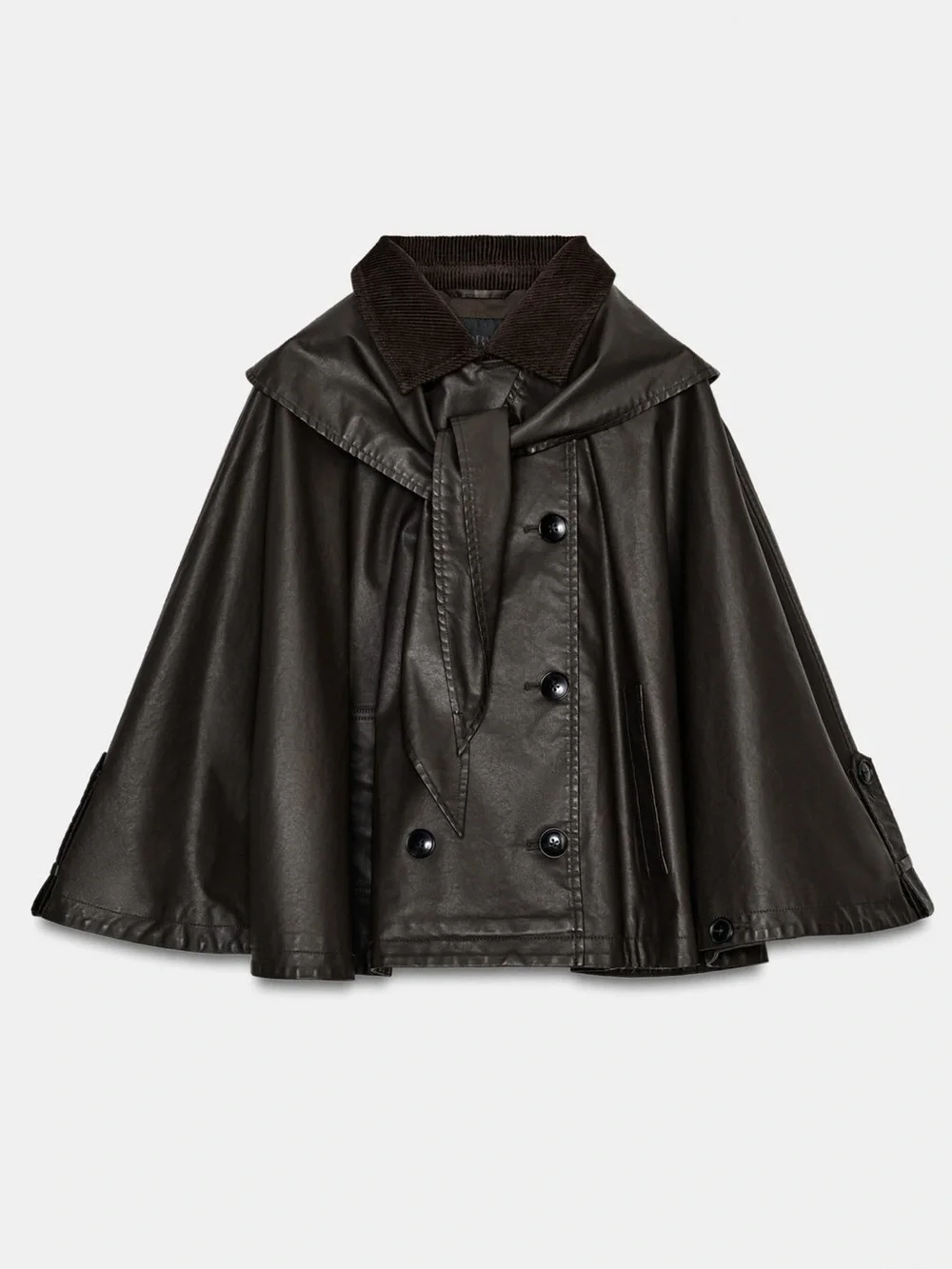 ZARA WAXED CAPE COAT